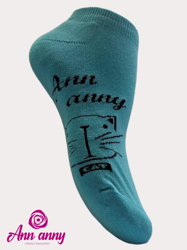 Medias Taloneras Diseño Gato Pack X3(Diseño1) - Código M011